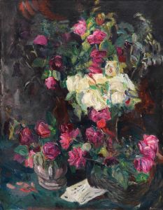 Stillleben mit roten Rosen
