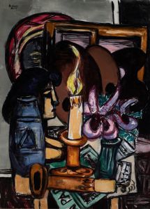 Still Life with Two Large Candles