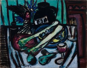 Still Life with Chianti Bottle and Celery