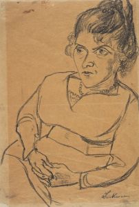 Fridel Battenberg, Halbfigur, sitzend