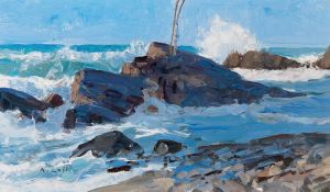 Stormy Seas on a Rocky Coast