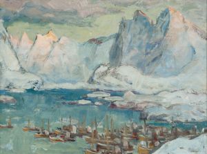 Svolvaer Harbour at the Height of the Fishing Season.Study from Lofoten