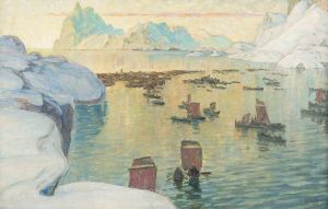 The Fishing Fleet Going Out. Study from North Norway
