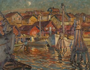 A Fishing Harbour. Study from North Norway