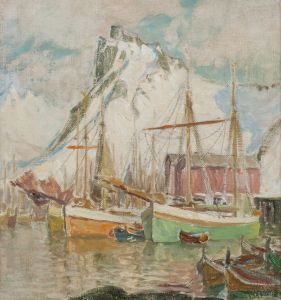 In the Harbour, Svolvaer. Study from Lofoten