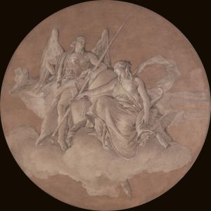 Allegorical Figures Representing Virtue and Abundance
