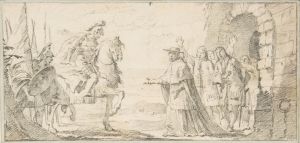 Cardinal Receiving a General at a City Gate