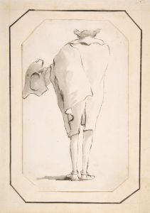 Caricature of a Man Holding a Tricorne, Seen from Behind