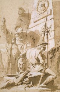 Soldiers Around a Monument