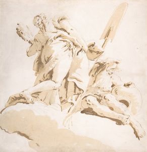 Standing Figure of Prudence and a Seated River God