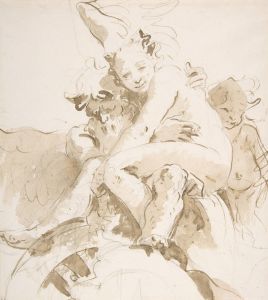 Time Holding a Nude Woman, a Putto at Right