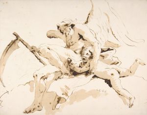Time Seated, Clutching a Putto