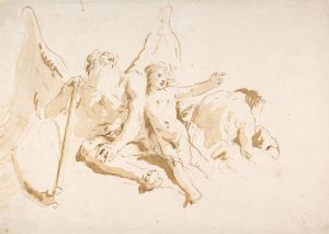 Time Seated, with Two Attendant Figures