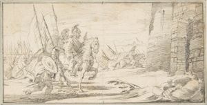 Troops Advancing toward a City Gate