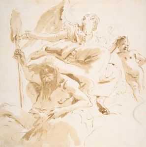 Winged Female Figure, River God, and a Nude Boy