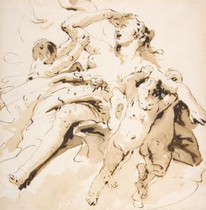 Woman Transported by Three Putti
