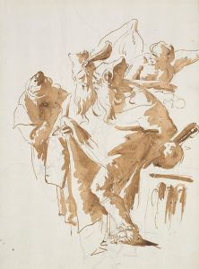 An angel addressing the three Magi