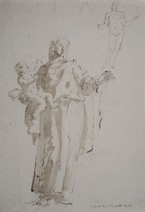 Madonna mit dem Rosenkranz und weiblicher Akt
