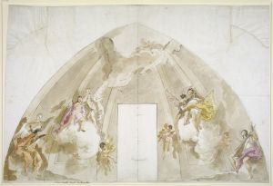 Singing and Music-Making Angels; Preparatory drawing for the ceiling of Udine Cathedral
