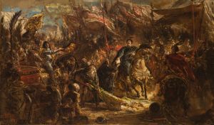 Jan III Sobieski Hands Canon Denhoff a Letter to the Pope with the Message of the Victory over the Turks at Vienna in 1683
