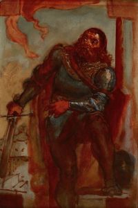 Sketch for the painting ‘Wacław Wilczek during the defence of the Benedictine monastery in Trzebice in Moravia in 1468 against Maciej Korwin’