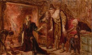 Alchemist Sendivogius and Sigismund III, sketch