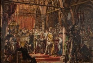Coronation of the First King, 1001 AD, from the series “History of Civilization in Poland”