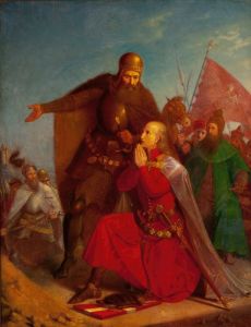 Władysław Jagiełło and Vytautas praying before the battle of Grunwald