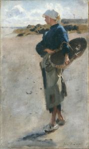 Breton Girl with a Basket, Sketch for ‘Oyster Gatherers of Cancale’