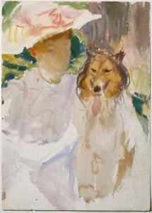 Woman with Collie