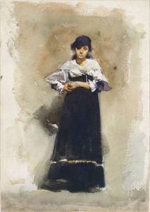 Young Woman with a Black Skirt