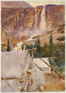 Camp and Waterfall