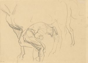 Study for ‘Shoeing Calvary Horses at the Front’