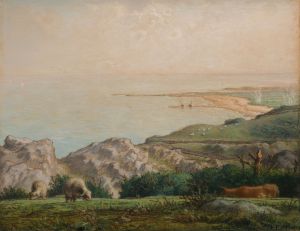 La Mer vue du haut de la falaise de Landemer