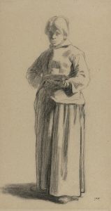Study Of A Woman Holding A Cup