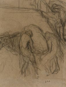 Peasants Unloading Sacks From A Horse