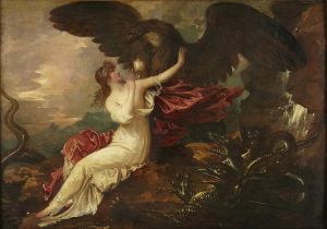 Eagle bringing cup to Psyche