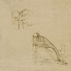 Two Sketches of a Weeping Woman