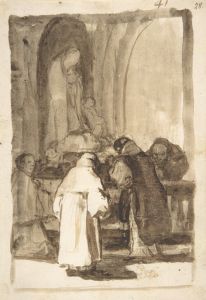 Figures inside a church