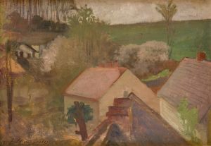 Countryside Landscape with Houses