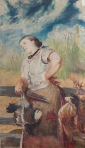 Woman Slaughtering Hens