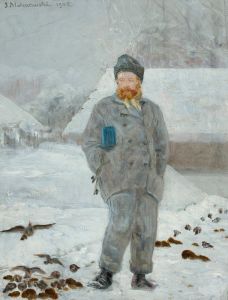 Portrait of Adolf Dygasiński with birds