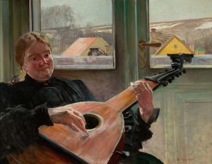 Portrait of artist’s sister Helena with a lute