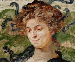 Portrait of Helena Sulima, actress, as Gorgon