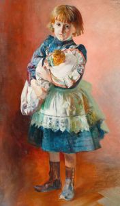 Portrait of Julia, artist’s daughter, with a doll