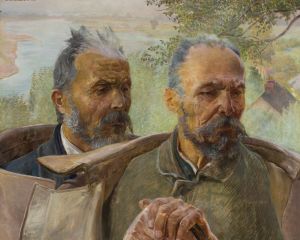 Two heads of old men