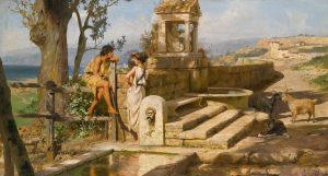 Conversation by the spring