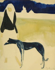 Femme Au Lévrier