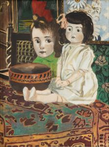 Petite fille à la poupée dans l’intérieur du peintre