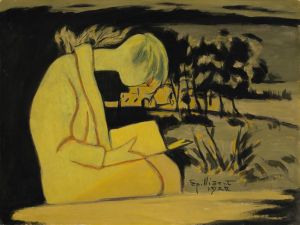 Jeune fille en jaune, lisant